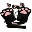 House Of Dasein Plush Cat Ears Paws Gloves Tail Anime Cosplay Kitten Pet Play Bdsm Kink Fetish - Black