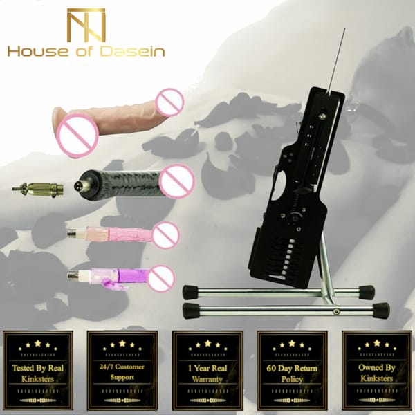 House of Dasein F11 Wireless Premium Sex Machine With 4 Dildos Black House of Dasein