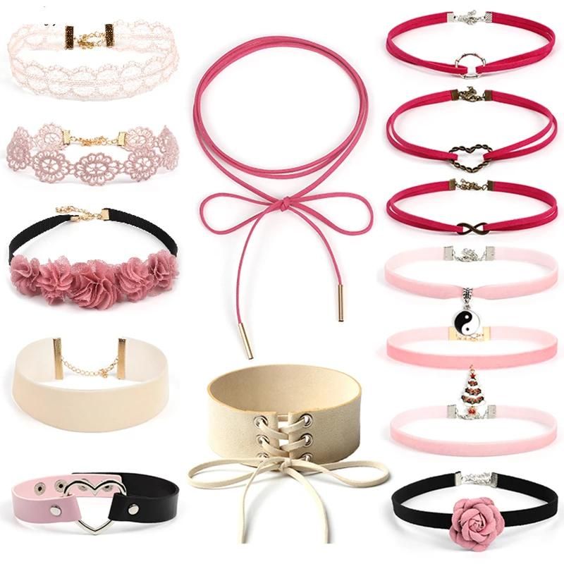 House Of Dasein Cute Pink Rope Chain Choker Collar Necklaces Bdsm Littles Ddlg - Pink