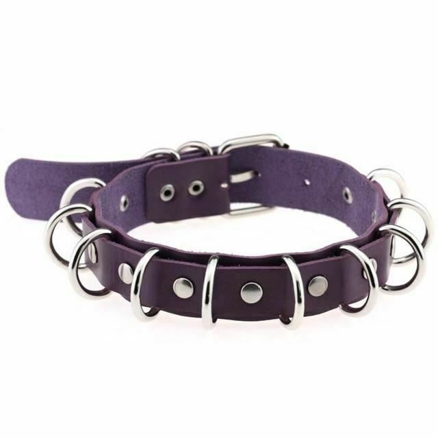 House Of Dasein 15 Colours Sexy Harajuku Necklaces Bdsm Choker Collar - Purple Main image