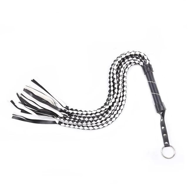 House Of Dasein 88Cm Black White Woven Flogger Bdsm Spanking Play Sex Toy - Black