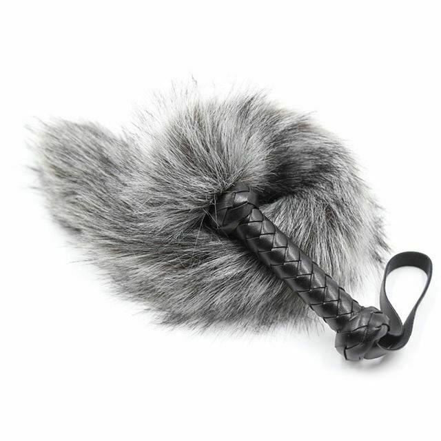 House Of Dasein 62Cm Soft Fur Tail Spanking Flogger Bdsm Sensation Impact Play - Grey Main image