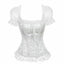 House Of Dasein Sexy Pink Lace Short Sleeve Corset Top Style Corselet - White - S