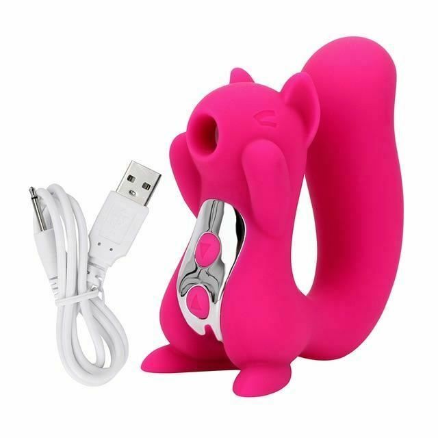 House Of Dasein Novelty Squirrel Vibrator Sucking Vibrating Clitoris Suction Nipple Play Women - Rose Red