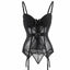 House Of Dasein Sheer Bustier Garter Belt Purple Red White Blue Black Sexy Lingerie Women - Black - Xl