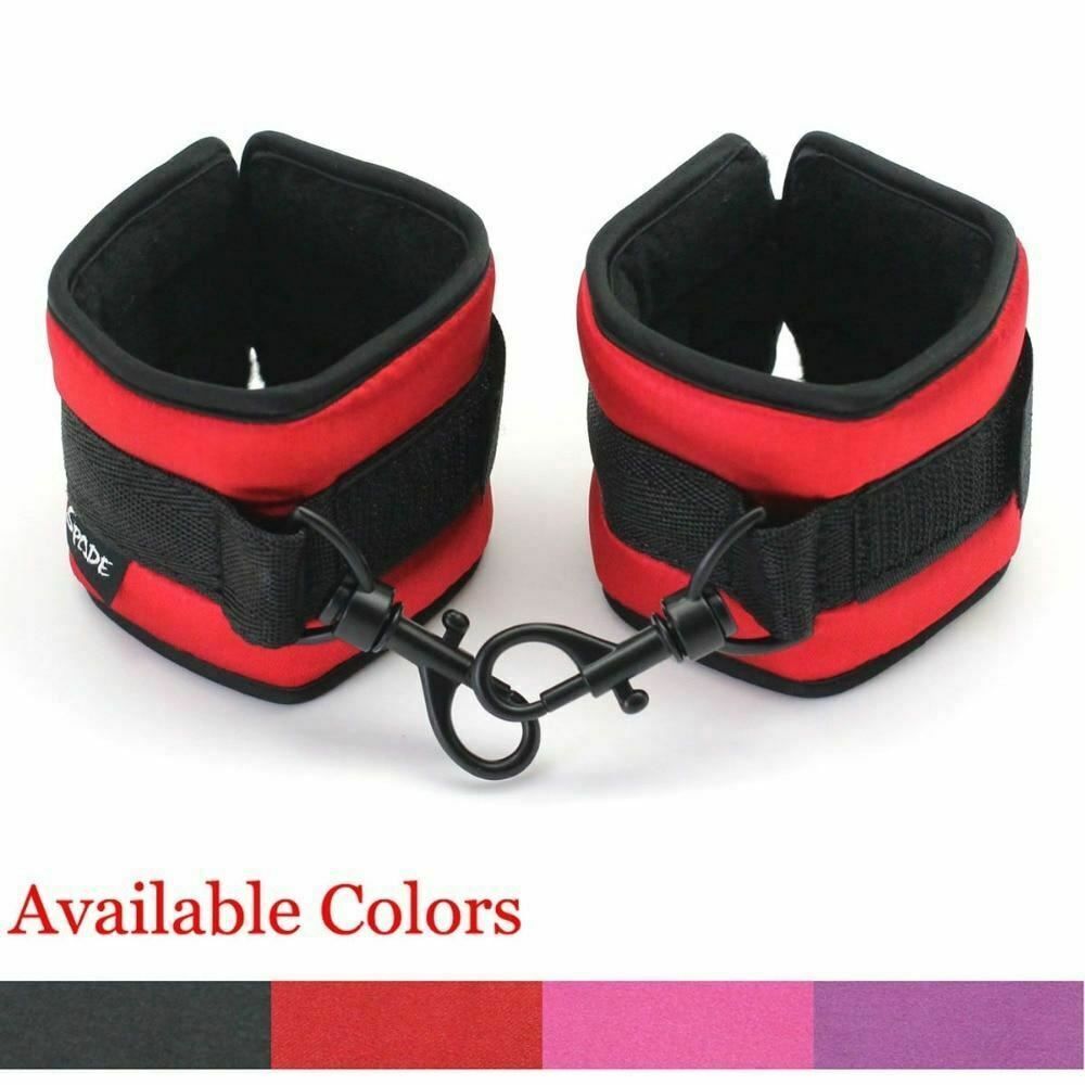 House Of Dasein Satin Ankle Cuffs Bedroom Sex Restraints Bondage Bdsm Toys Kink - Red
