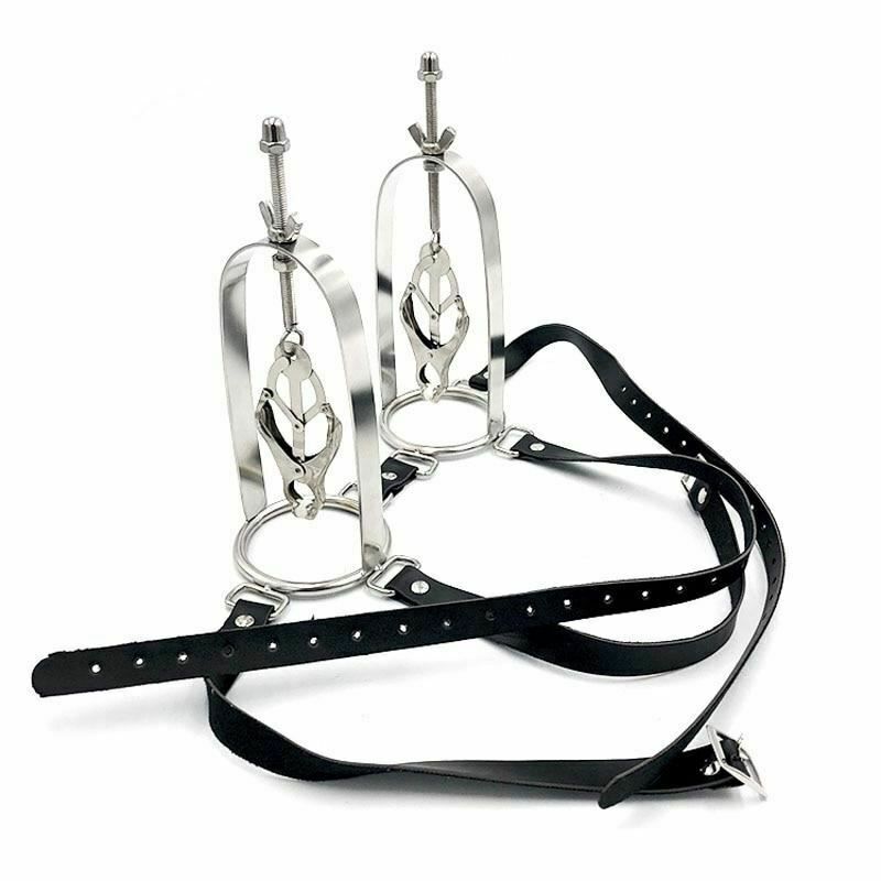 House Of Dasein Breast Harness Metal Nipple Clamps Torture Play Bdsm Bondage Restraints Main image
