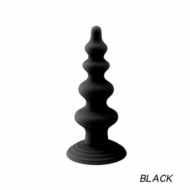 House Of Dasein Silicone Anal Dildo Prostate Massager Strong Suction Cup Butt Plug - Black