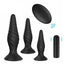 House Of Dasein Black Silicone Butt Plug Set Wireless Vibrator Anal Training Bdsm - Style 2 - Ridged