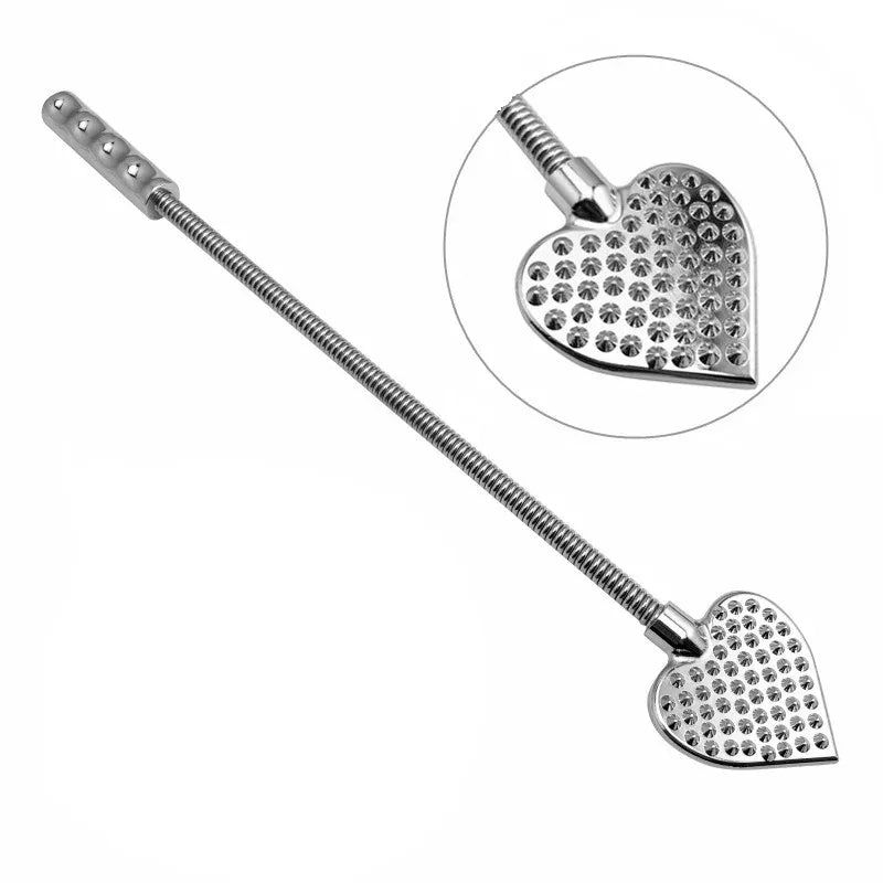 House Of Dasein Bendable Metal Heart Crop Bdsm Impact Play Spanking Fetish Sex Whip Paddle Main image