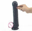 House Of Dasein Textured Silicone Cock And Balls Dong Big Penis Anal Dildo Suction Cup Masturbation - Black
