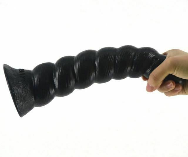 House Of Dasein Thick Spiral Big Dildo Long Anal Plug Dong Suction Cup Masturbation Large - Black