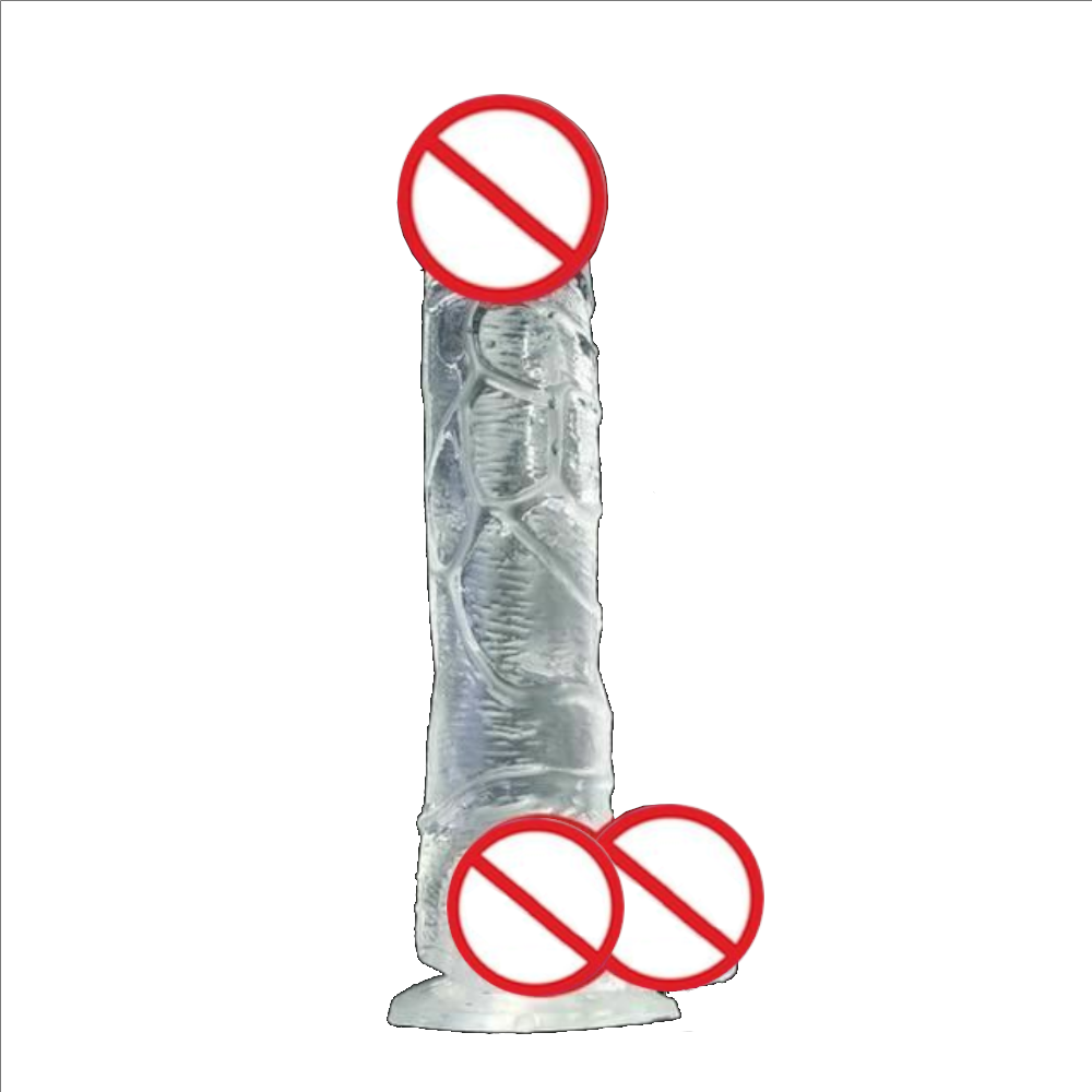 House Of Dasein Realistic Jelly Dildo Deep Throat Training Cock And Balls Dong - Clear - 21Cm