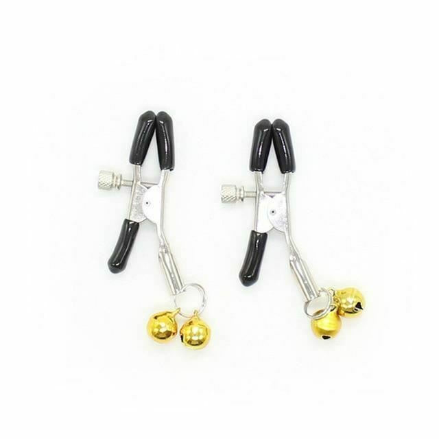 House Of Dasein Metal Double Bell Nipple Clamps Clitoris Clips Bdsm Bondage Restraints Kink - Gold - Bell Clips