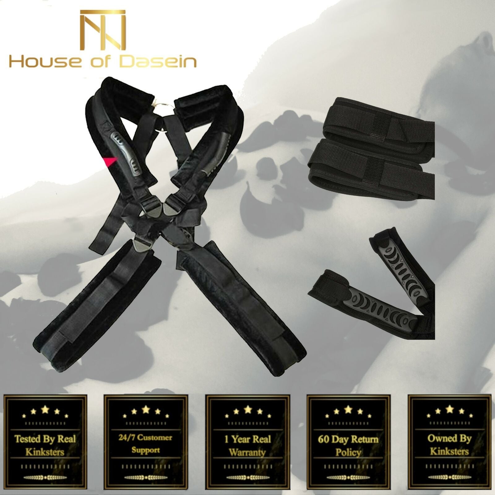 House Of Dasein Sex Swing Love Position Harness Bdsm Bondage Restraints Couples - Black
