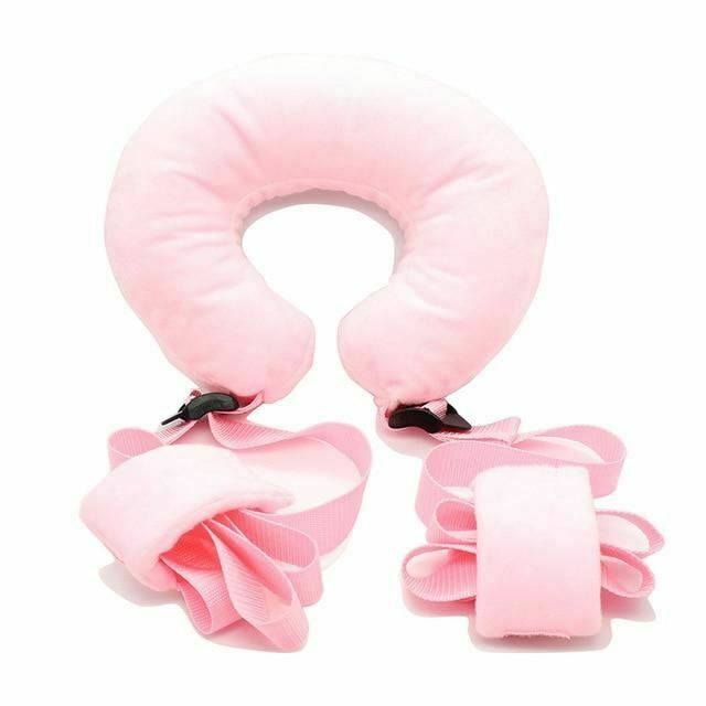 House Of Dasein Pink / Black Shape Pillow Nylon Straps And Cuffs Bdsm Bondage Restraints - Pink