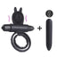 House Of Dasein Cock Mini Vibrator Silicone Vibrating Double Penis Ring - Black