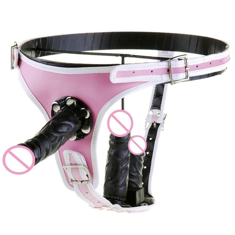 House Of Dasein Pegging Kit Pink Panties Black Realistic Dildos Strapon Harness - Black