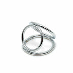 House Of Dasein Triple Stainless Steel Cock Ball Ring Chastity Device Bdsm - Silver - S