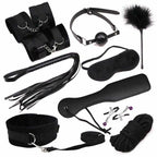 House Of Dasein Black Red 10Pcs Bondage Kit Bdsm Beginner Set Sex Toys For Couples - Black