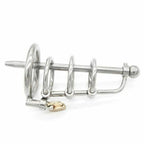 House Of Dasein Stainless Steel Cock Cage Urethral Sound Metal Ring Penis Plug - Inner Diameter 45Mm