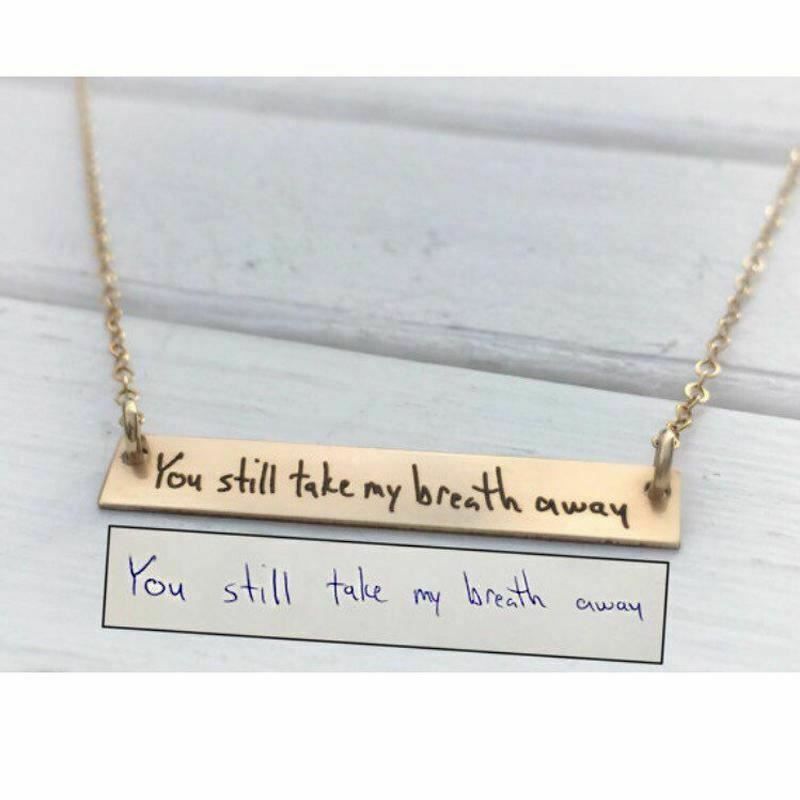 House Of Dasein Personalized Bar Necklace Stainless Steel Engraved Name Pendant Jewellery Bdsm - Silver