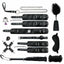 House Of Dasein Black Pink Bondage Kit Handcuffs Leash Whip Gag Nipple Clamps Bdsm Set - Black