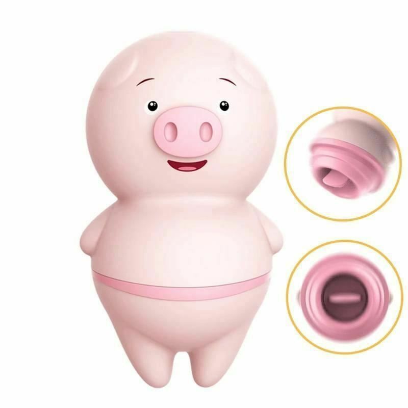 House Of Dasein Cute Pink Pig Licking Vibrator Tongue Oral Sex Clitoral Simulator Nipple Massager - Pink
