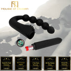 House Of Dasein Black Anal Beads 10 Speed Clitoral Vibrator Prostate Massager Butt Plug Bdsm - Black