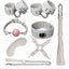 House Of Dasein 8 / Pcs Bdsm Bondage Set Fetish Kit Collar Gag Cuffs Leash Flogger Hogtie - White