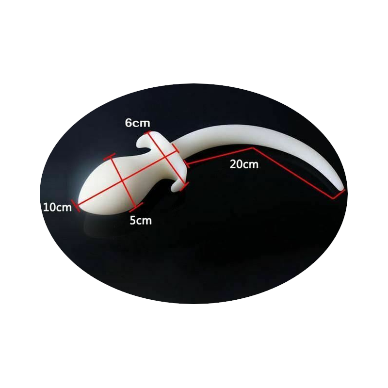 House Of Dasein White Silicone Puppy Luminous Anal Dog Tail Butt Plug - White - 5Cm Diameter
