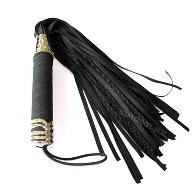 House Of Dasein Bdsm Black Rubber Flogger Ass Spanking Sex Whip Impact Toy - Black