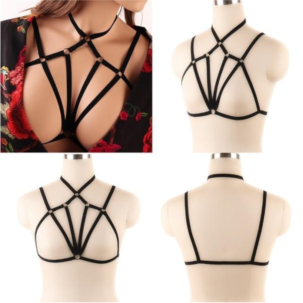 House Of Dasein Pentagram Sexy Body Harness Bondage Cage Bra Bdsm Lingerie - S0002
