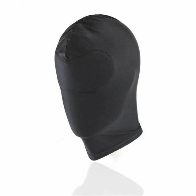 House Of Dasein Black Hood Mask Stretchy Bdsm Head Bondage Fetish Kink Restraints - Black - No Holes