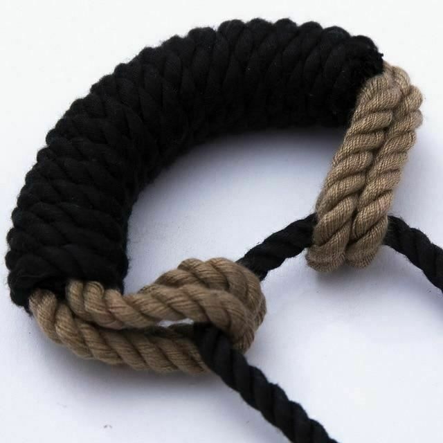 House Of Dasein Shibari Rope Bit Gag Handmade Bondage Restraints Bdsm - Black