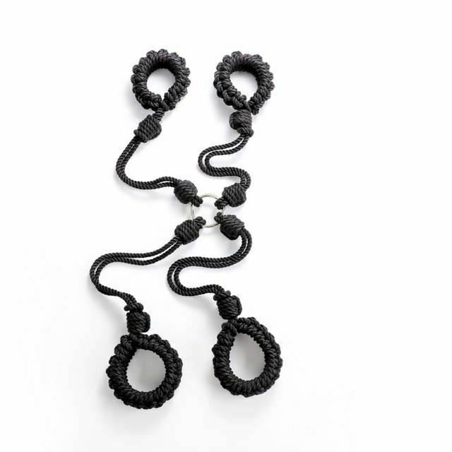 House Of Dasein Braided Shibari Rope Bondage Handcuffs Ankle Cuffs Restraints Bdsm Hogtie - Black