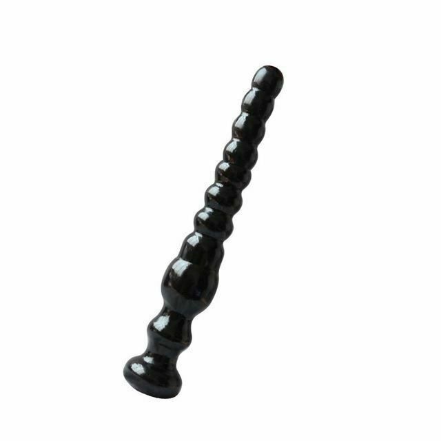 House Of Dasein Small / Large Long Black Beads Butt Plug Prostate Massager Anal Play Fetish - Black - Small