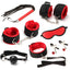 House Of Dasein Bdsm Red Black Bondage Starter Kit Nipple Clamps Collar Cuffs Kink - Red