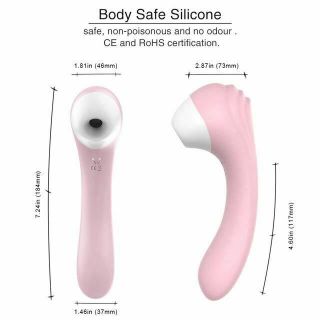 House Of Dasein Speeds Sucker Vibrator Nipple Clitoral Suction Rechargeable Sucking - Pink