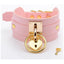 House Of Dasein Handmade Layer Leather Bdsm Heart Collar With Silver Or Gold - Pink Gold