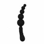 House Of Dasein Black Flexible Dildo Silicone Butt Plug Anal Beads Double Ended - Black