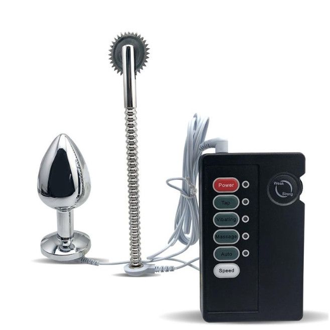 House Of Dasein Stainless Steel Anal Plug Wartenberg Wheel Electro Stimulation Bdsm - Red - With Small Anal Plug Main image