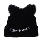 House Of Dasein Cat Ears Beanie Women Warm Kitten Hat Ddlg Cosplay Anime Pet Play Bdsm - Black