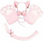 House Of Dasein Kitten Cosplay Costume Cat Tail Ears Collar Paws Gloves Anime Lolita Gothic Set - Pink