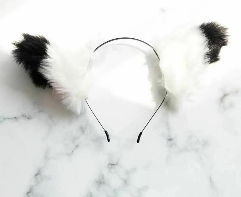 House Of Dasein Black / White Puppy Ears Anime Cosplay Headband Lolita Roleplay - White