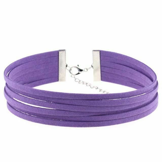 House Of Dasein Bdsm Day Collar Colourful Velvet Choker Kink Fetish Dominant Submissive - Purple