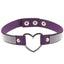 House Of Dasein Heart Rhinestone Bdsm Collar Hollow Necklace Choker Bondage Restraints - Dark Purple
