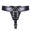 House Of Dasein Locking Male Leather Chastity Device Cock Cage Scrotum Ball Harness Belt - Black
