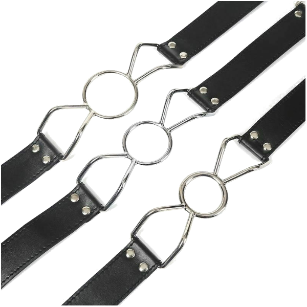 House Of Dasein Metal Open Mouth Ring Gag Bondage Kink Fetish Restraints - Black - Small