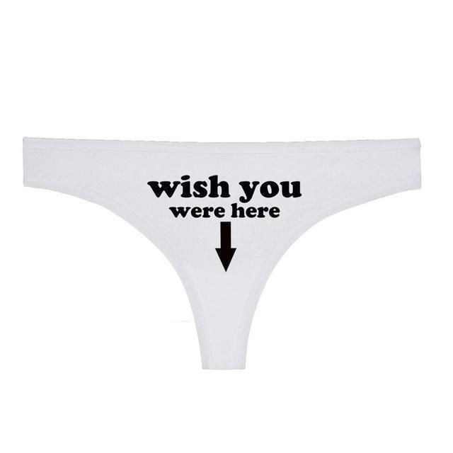 House Of Dasein Wish You Were Here Thong Women Underwear Panties - White - L